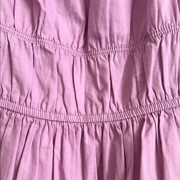 Avec Les Filles Lilac Puff Sleeve Cotton Tiered Dress, Size M - Picture 5 of 12